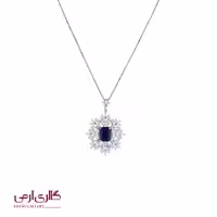 گردنبند نقره طرح جواهرنگین سرمه ای ES_8811