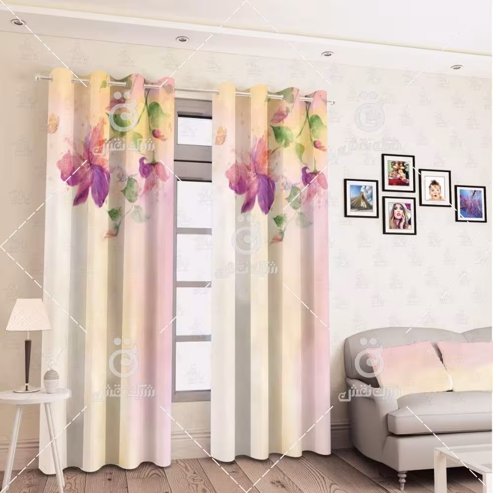 پرده پانچی کد 1088 (طرح گل)