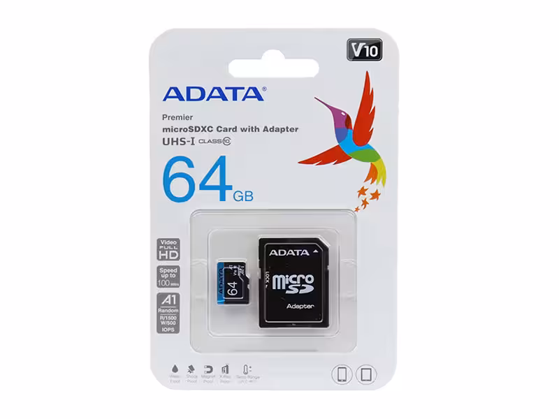 رم میکرو 64 گیگ ای دیتا ADATA Premier V10 U1 A1    خشاب