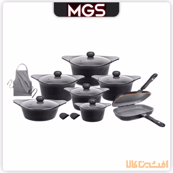 سرویس قابلمه 17 پارچه ام جی اس مدل کره ای D (ماربل)