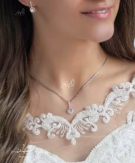 💍نیم ست جواهری ظريف و زیبا(آويز و گوشواره) با طراحی ژورنالی جواهرات بروز دنیا ؛ نقره عیار 925 (N_4129)