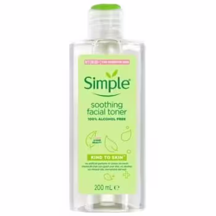 تونر پاکسازی و ضد جوش پوست سیمپل مدل soothing facial toner حجم 200 میلی لیتر