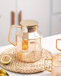 پارچ و لیوان پیرکس شامپاینی مدل چند ضلعی