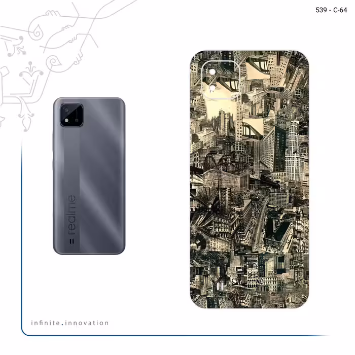 برچسب پوششی ماهوت مدل Collage of Skyscraper مناسب برای گوشی موبایل ریلمی C11 2021
