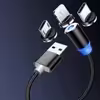 کابل تبدیل مغناطیسی USB به MicroUSB/USB-C/لایتنینگ دنمن مدل D09E طول 1 متر