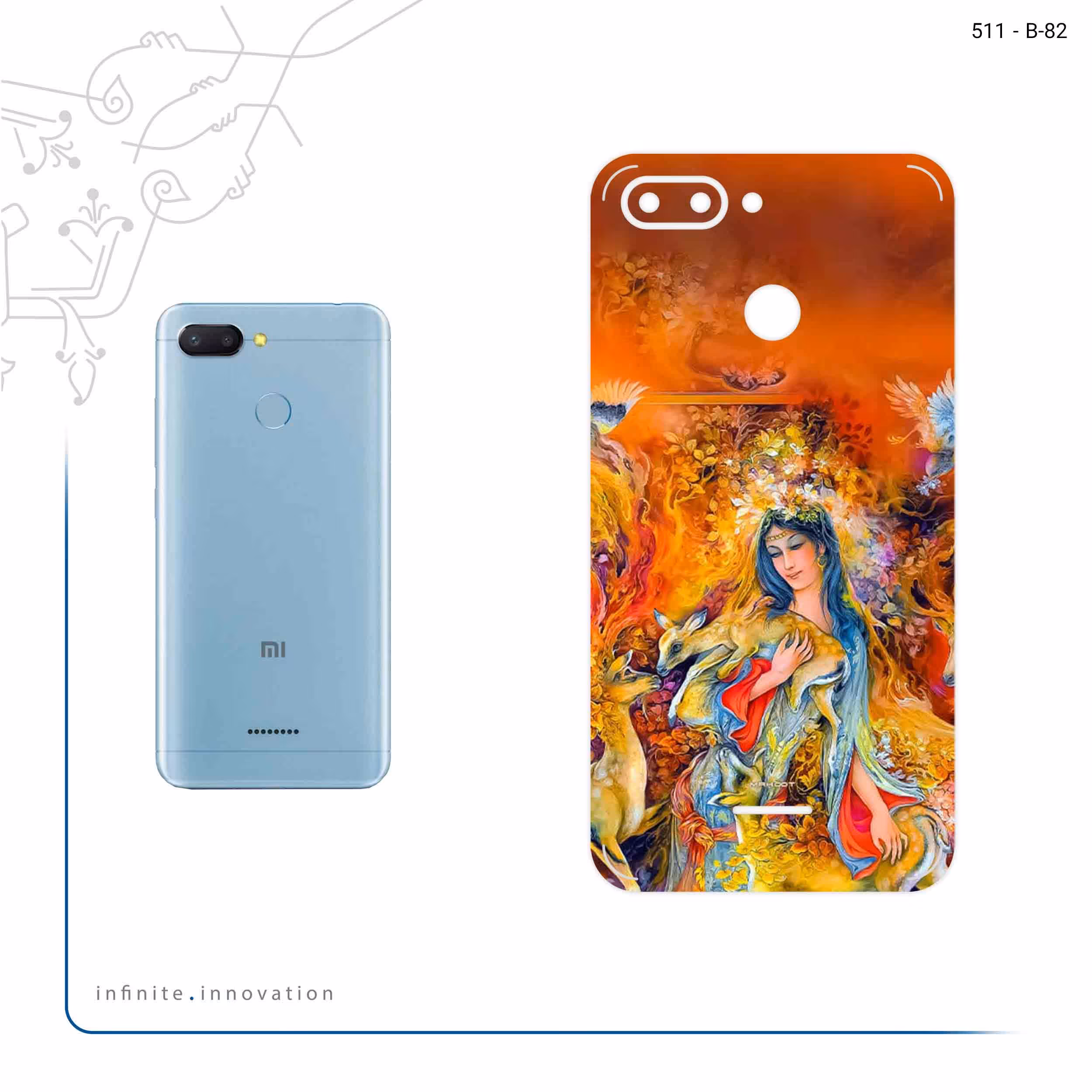 برچسب پوششی ماهوت مدل Persian miniature 2 مناسب برای گوشی موبایل شیائومی Redmi 6
