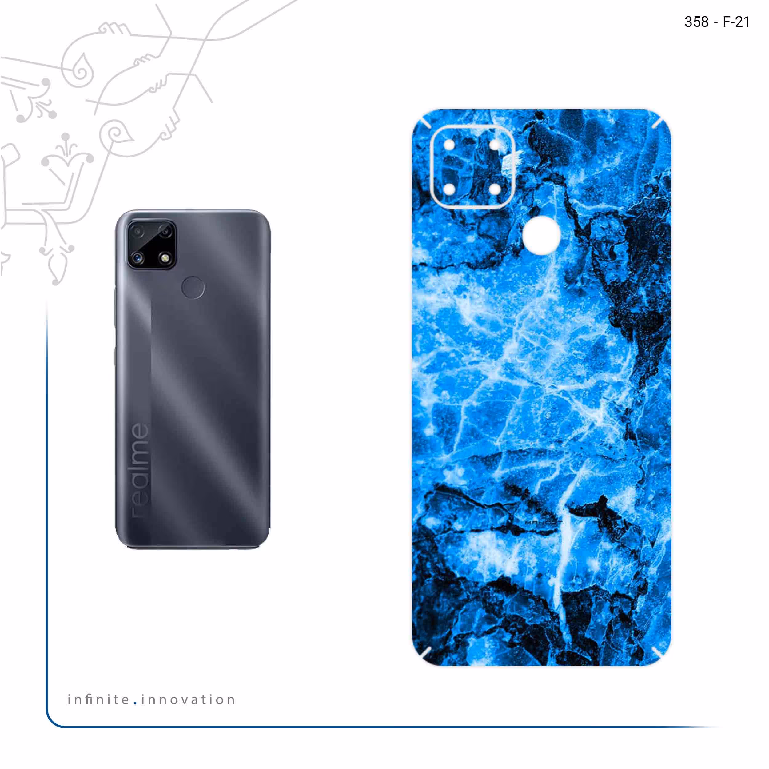 برچسب پوششی ماهوت مدل Blue Marble مناسب برای گوشی موبایل ریلمی C25s