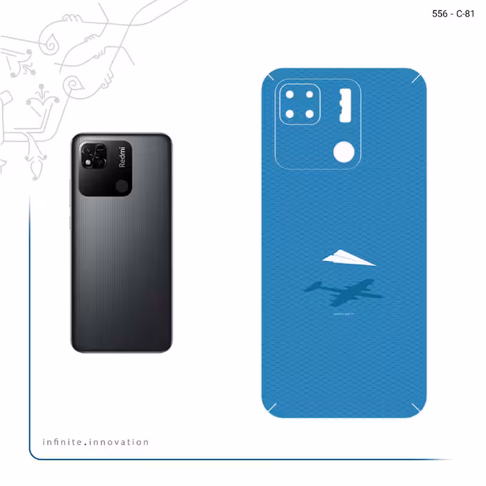 برچسب پوششی ماهوت مدل Minimal Paper Airplane مناسب برای گوشی موبایل شیائومی Redmi 10A