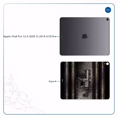 برچسب پوششی ماهوت مدل Gun مناسب برای تبلت اپل iPad Pro 12.9 (GEN 3) 2018 A1876