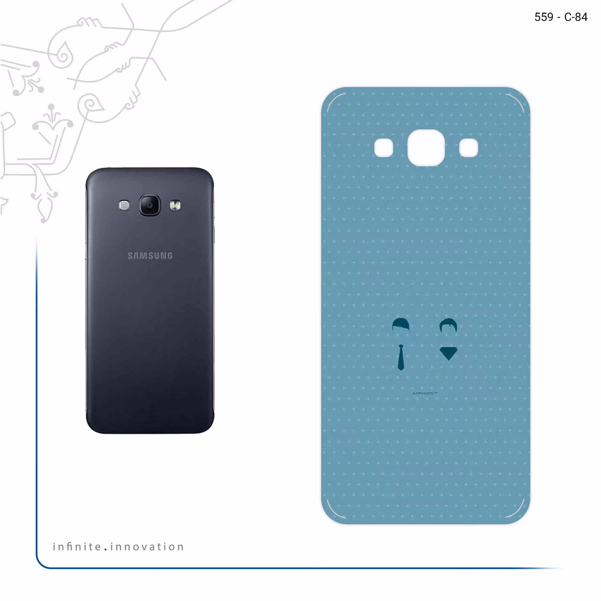 برچسب پوششی ماهوت مدل Minimal Miss and Mister مناسب برای گوشی موبایل سامسونگ Galaxy A8