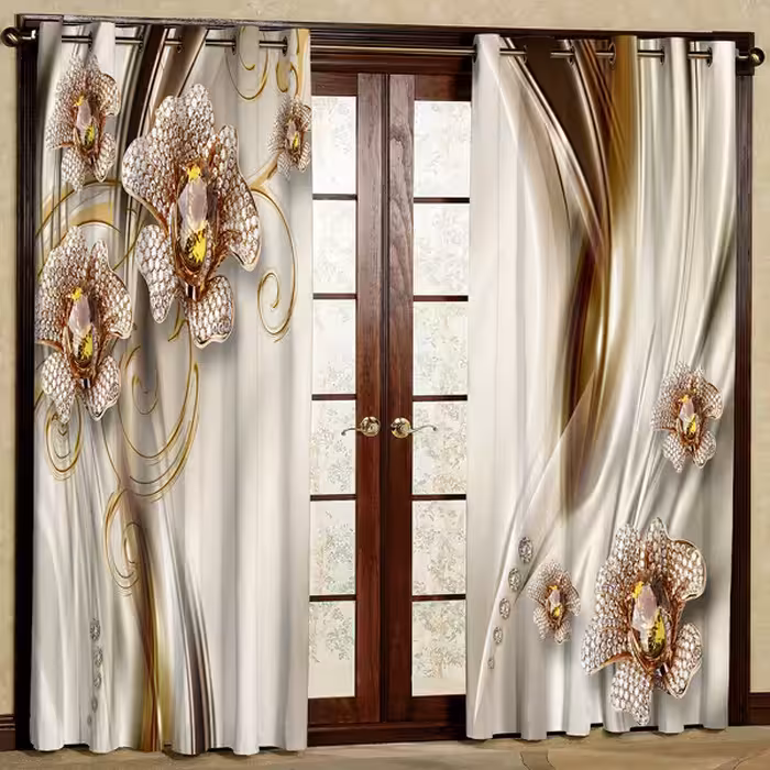 پرده مدل مخمل پانچی کد 7173 سایز 280x140 سانتی متر