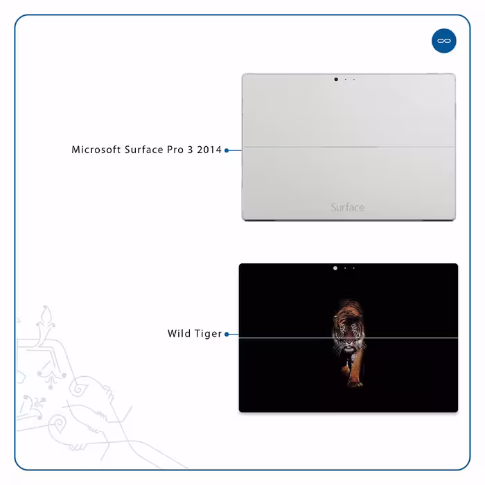 برچسب پوششی ماهوت مدل Wild Tiger مناسب برای تبلت مایکروسافت Surface Pro 3 2014