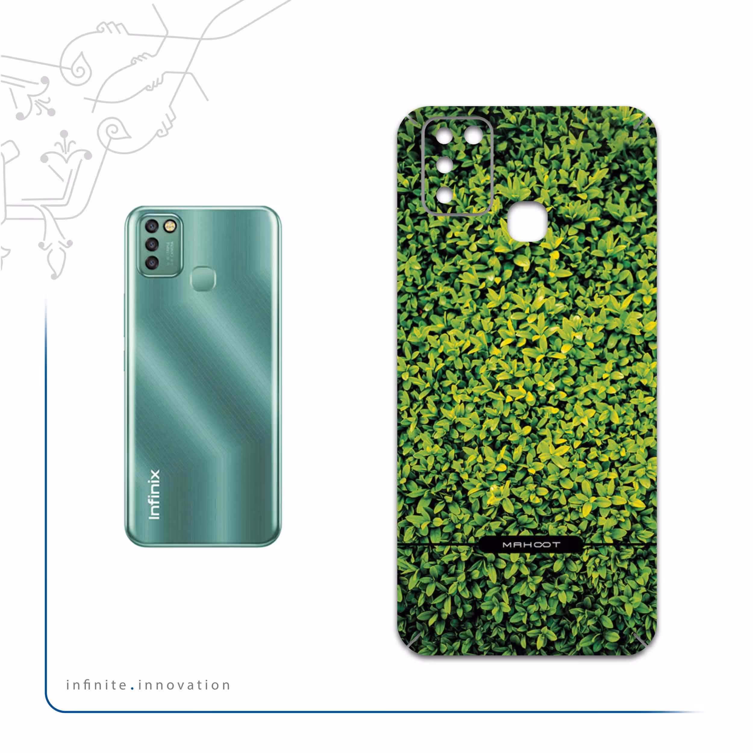 برچسب پوششی ماهوت مدل Leafs مناسب برای گوشی موبایل اینفینیکس Smart 6 X657B