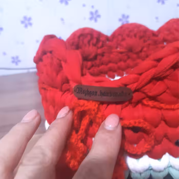 سبد قلاب بافی تریکو مژگان مدل هندوانه یلدا