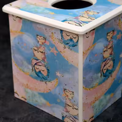 ست سطل و جای دستمال کاغذی مدل جغد کد 2815