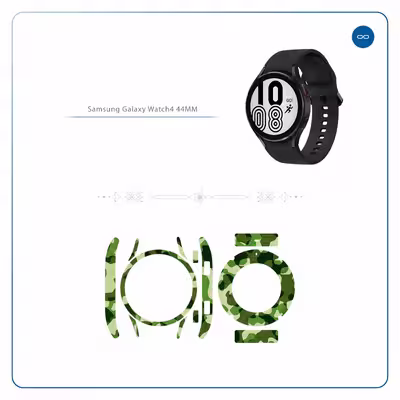 برچسب ماهوت طرح Army Green 2 مناسب برای ساعت هوشمند سامسونگ Watch4 44mm