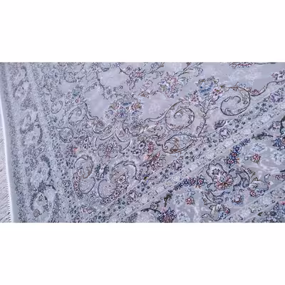 فرش ماشینی زمرد مشهد مدل سپهر زمینه طوسی