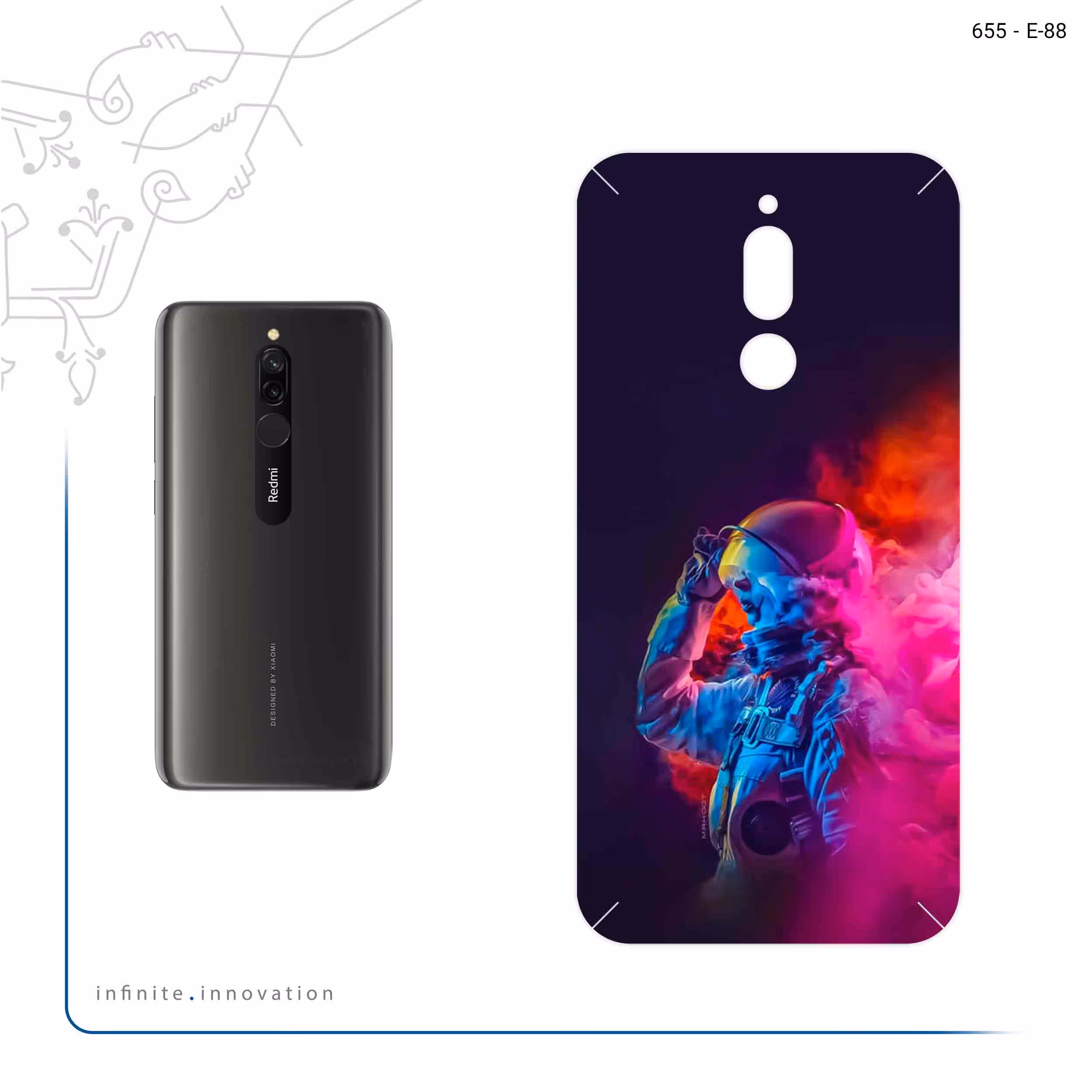 برچسب پوششی ماهوت مدل Smoke Rainbow Digital Art 1 مناسب برای گوشی موبایل شیائومی Redmi 8