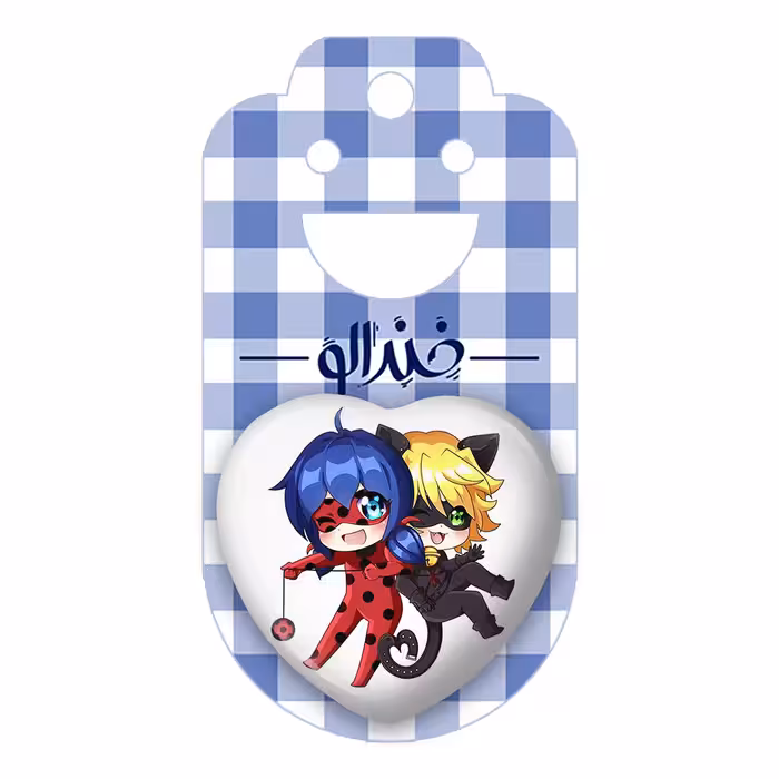 پیکسل خندالو طرح دختر کفشدوزکی و پسر گربه ای مدل قلبی کد 3486