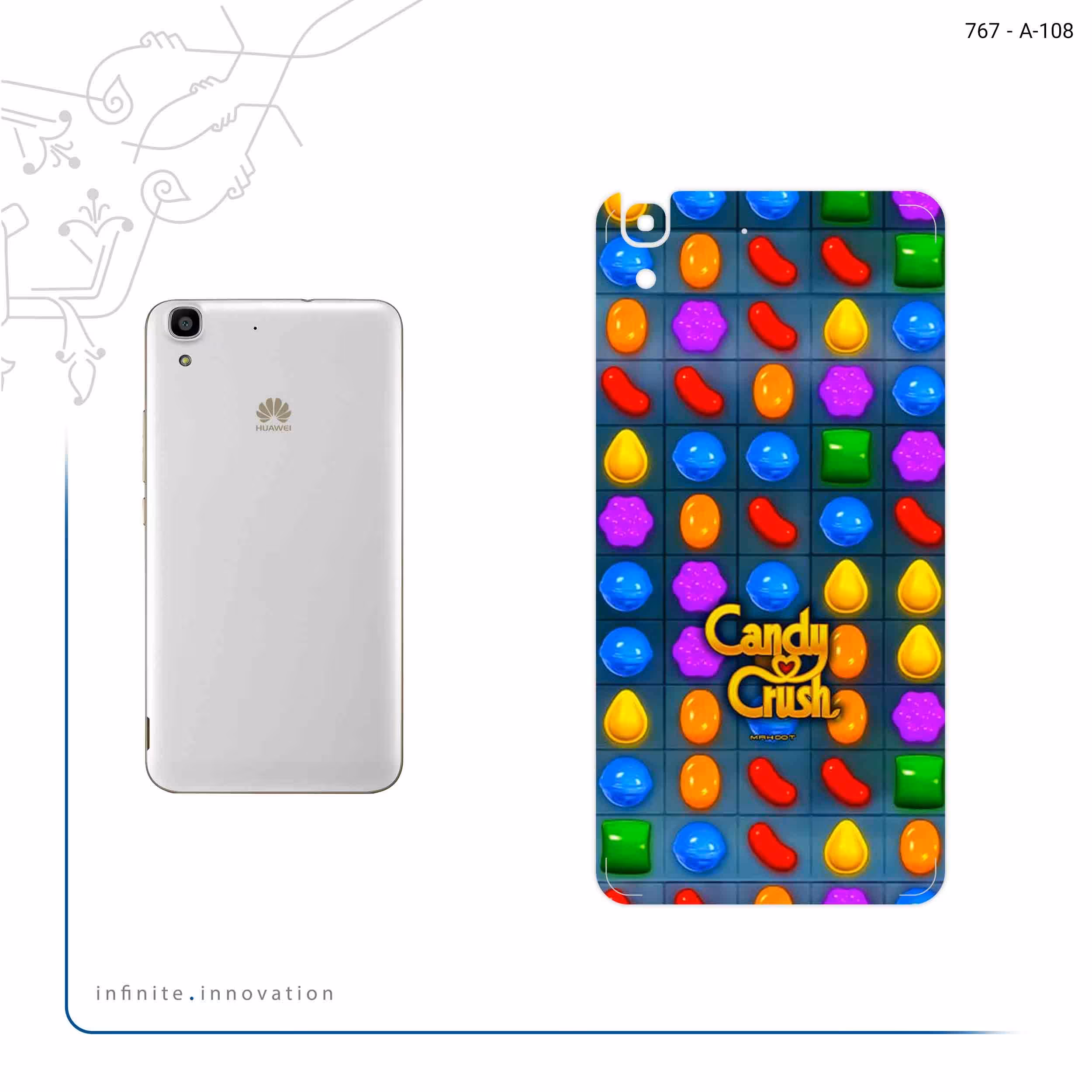 برچسب پوششی ماهوت مدل Candy Crush Game Series مناسب برای گوشی موبایل هوآوی Y6