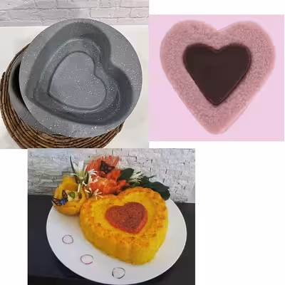 قالب کیک به گز مدل قلب کف برجسته