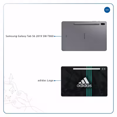 برچسب پوششی ماهوت مدل adidas-Logo مناسب برای تبلت سامسونگ Galaxy Tab S6 2019 SM-T860
