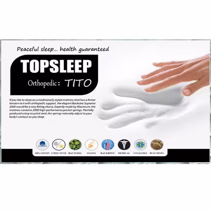 تشک تاپ اسلیپ مدل تیتو دو نفره سایز 200×140 سانتیمتر