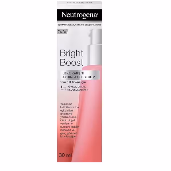 سرم مرطوب کننده و روشن کننده نوتروژینا سری Bright Boost مناسب انواع پوست 30 میل