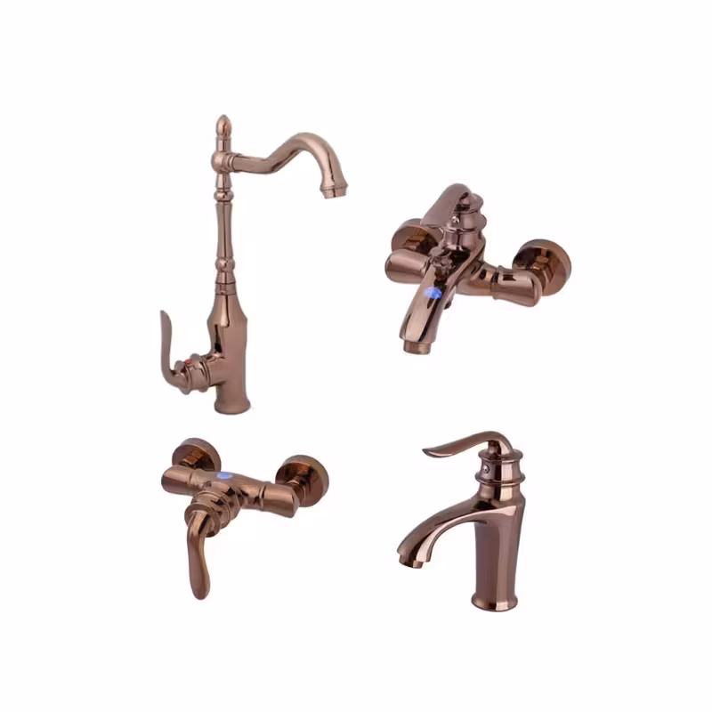 ست چهار تکه شیرآلات شادان مدل هلن رزگلد