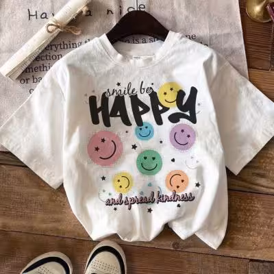 تیشرت لانگ طرح لبخند