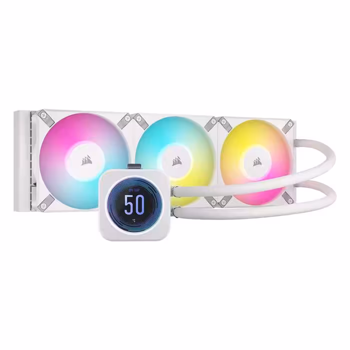 فن پردازنده مایع کورسیر سفید Corsair iCUE H150i Elite LCD XT Display