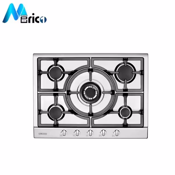 گاز رومیزی استیل البرز کد s5701 پنج شعله استیل
