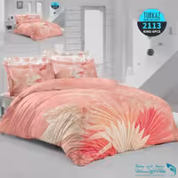 روتختی طرح گلدار گلبهی دو نفره برند Turkaz کد 2113