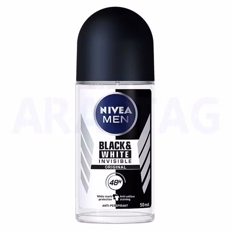 رول ضد تعریق مردانه نیوا مدل Black And White Invisible Fresh حجم 50 میلی