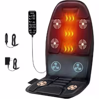 ماساژور پشت Comrelax با قابلیت گرما، بالشتک ماساژ صندلی با پشتیبانی سه بعدی کمری و 10 گره ویبره