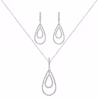 نیم ست نقره زنانه مجلسی جواهری مدل NI B14