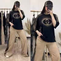 تیشرت وشلوار ست نخ پنبه گلکسی گیلدا