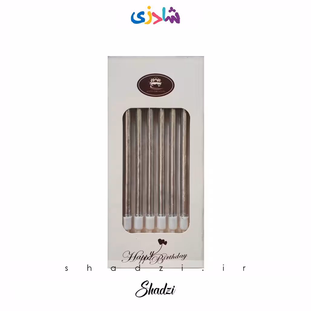 شمع تولد مدادی نقره ای