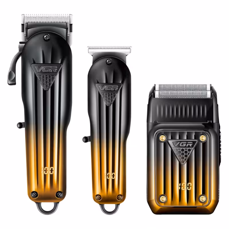 ماشین اصلاح موی سر و صورت شارژی وی جی ار مدل V-644 مجموعه سه عددی | کالا مکس