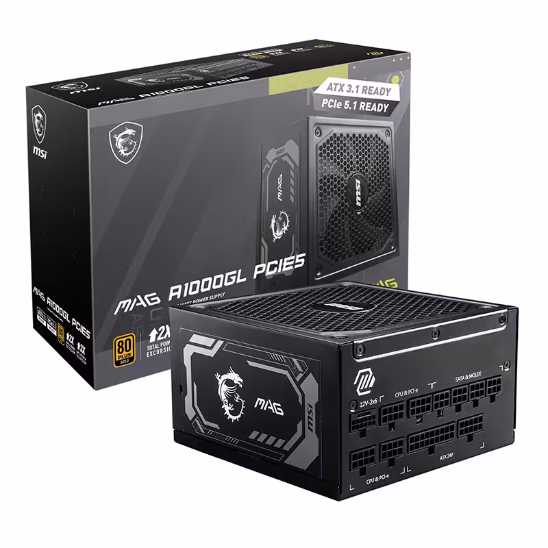 پاور 1000 واتی ام اس آی مدل MSI MAG A1000GL GOLD