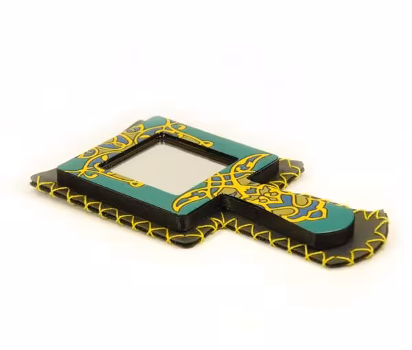 آینه دسته دار چوبی دستساز کد MH1009