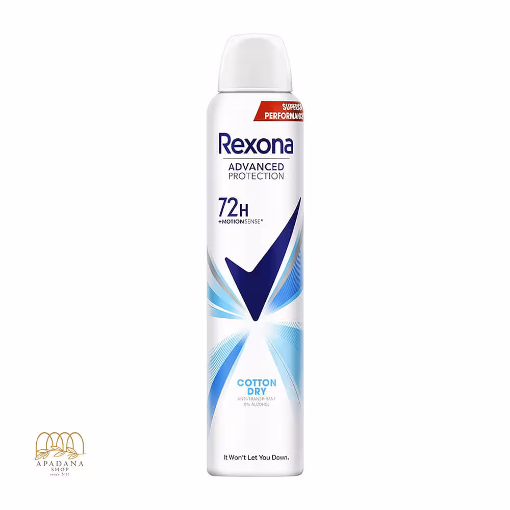 اسپری ضد تعریق زنانه رکسونا مدل Cotton dry حجم 200 میل 72ساعته