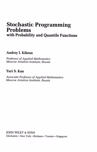 خرید و دانلود نسخه کامل کتاب Stochastic Programming Problems with Probability and Quantile Functions