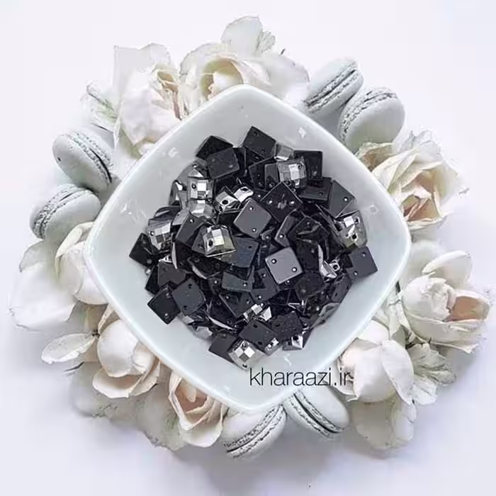 نگین مربع دوختنی حدید سایز 10 پشت تخت 20 تایی