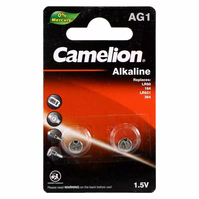 باتری سکه ای Camelion Alkaline AG1 بسته دو عددی