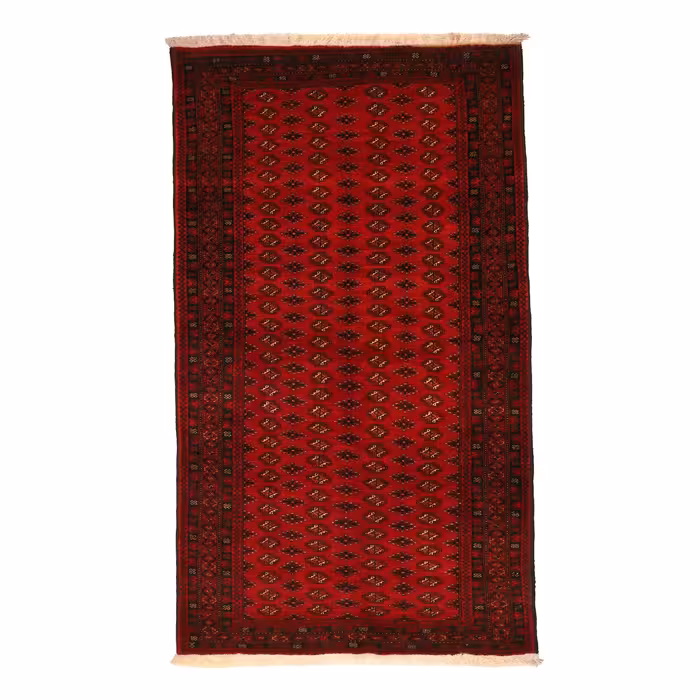 فرش دستبافت ترکمن قدیمی سه متری طرح واگیره ای