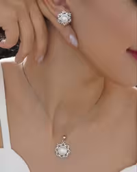 نیمست نقره مروارید اصل جواهری کد 00517