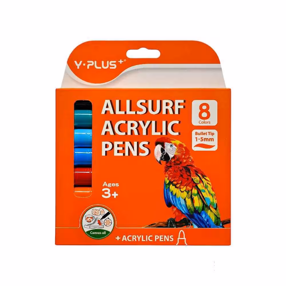 ماژیک اکریلیک8رنگ وای پلاس کدAP240410