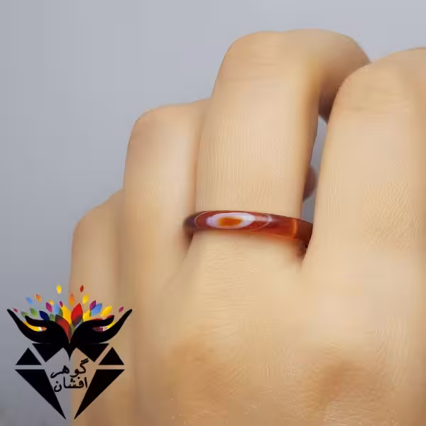 حلقه عقیق سلیمانی خوشرنگ و زیبا کد R_1925