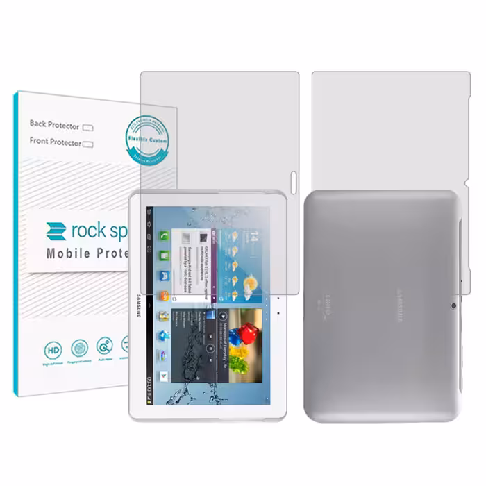 محافظ صفحه نمایش شفاف راک اسپیس مدل Hygel مناسب برای تبلت سامسونگ Galaxy Tab 2 10.1 P5100 به همراه محافظ پشت تبلت